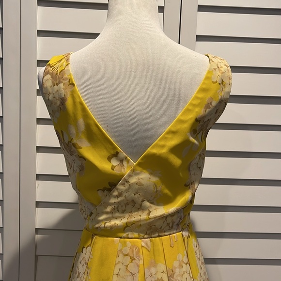 Trina Turk floral lined Dress in a beautiful yellow/ Tan printed fabric. - Picture 6 of 10